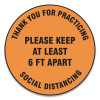 GN1 17 in. Slip-Gard Social Distance Floor Signs - Orange