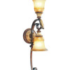 Livex Lighting Villa Verona 2 Light Wall Sconce in Verona Bronze with Aged Gold Leaf Accents