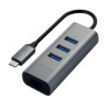 Satechi ST-TC2N1USB31AM SATECHI TYPE-C 2-IN-1 USB 3.0 ALUMINUM 3 PORT HUB AND ETHERNET PORT SPACE GRAY