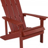 Flash Furniture Charlestown All-Weather Adirondack Chair - Red Faux Wood 35 x 29.5 x 33.5 in.