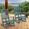 Flash Furniture Faux Wood Winston All-Weather Rocking Chair Teal - Set of 2