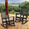 Flash Furniture Faux Wood Winston All-Weather Rocking Chair Black - Set of 2