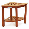 Oceanstar Corner Spa Shower Bench Seat with Storage Shelf - Natural
