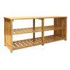 Oceanstar Bamboo Entryway Storage Bench Natural - 10 Pair - 42 x 13 x 18.75 in.