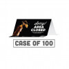 Tabbies Sorry Area Closed Tent Card Sign Black