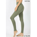 High Waisted Long Leggings Soft Stretch Cotton Workout Yoga Pants Fitness Light Olive color