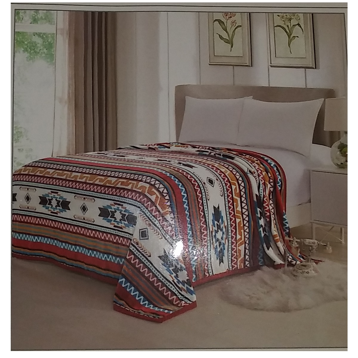 Aztec Print Blanket MultiColor - King Size